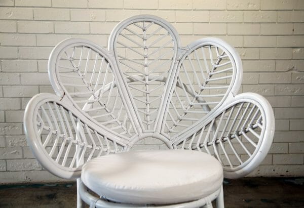 PEACOCK CHAIR 02_resize Charming white wicker Peacock Chairs, available for hire from RSVP Event Hire in Perth for your special events.