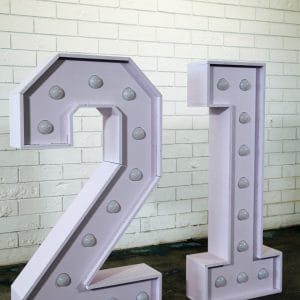 Celebrate in style with the Light Up 21 from RSVP Event Hire, a perfect rental for birthdays and special events!