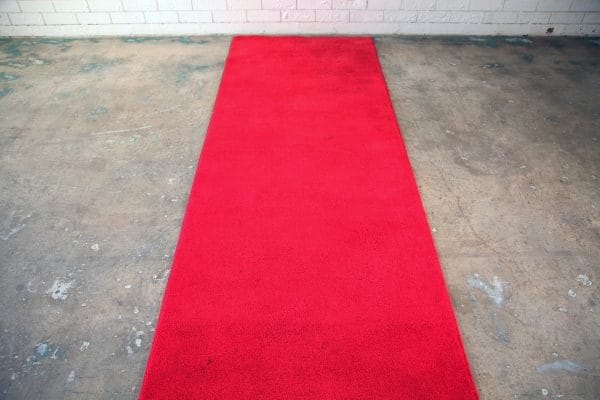 RED CARPET 02_resize A stunning 3-metre red carpet laid out in a chic room, perfect for events, from RSVP Event Hire in Perth.
