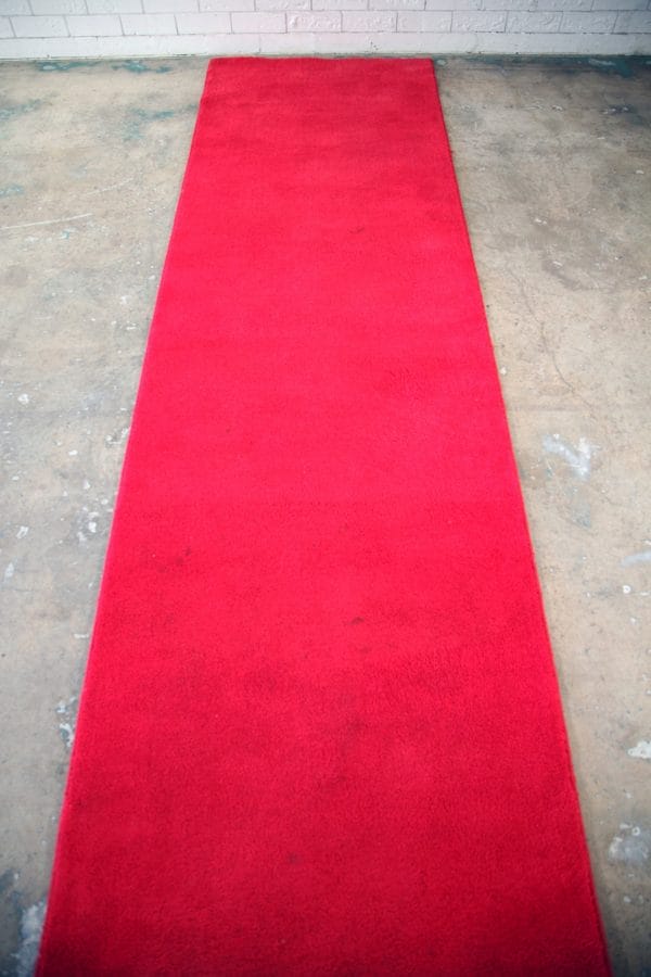 RED CARPET 04_resize A luxurious 3-metre red carpet enhances the room's elegance, available for hire at RSVP Event Hire in Perth.